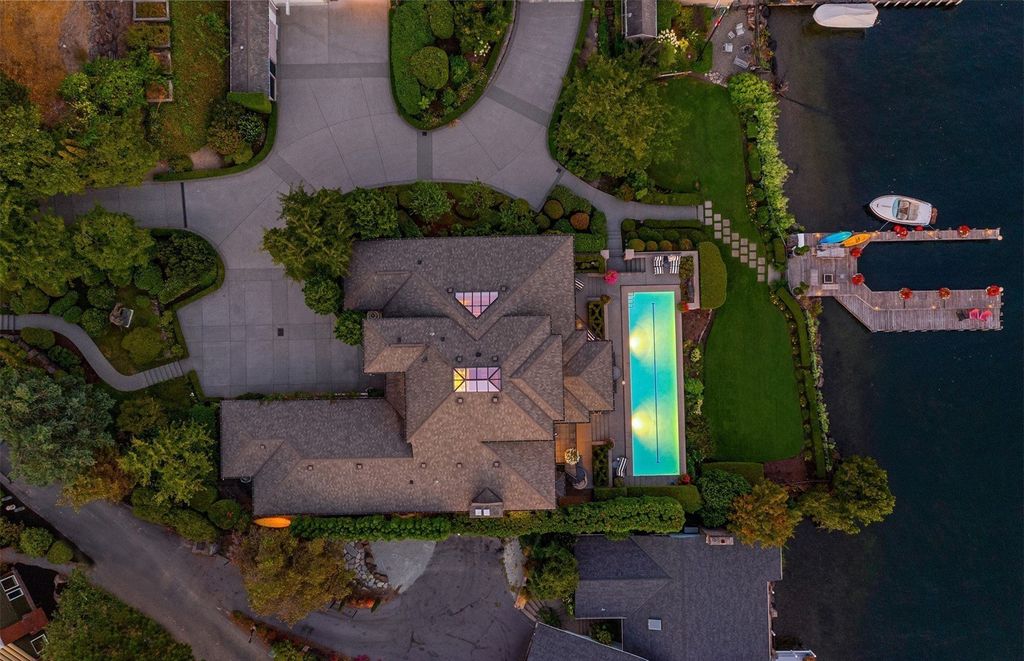 Experience the Epitome of Waterfront Luxury - $11.875 Million Private Gated Estate at Bellevue, Washington