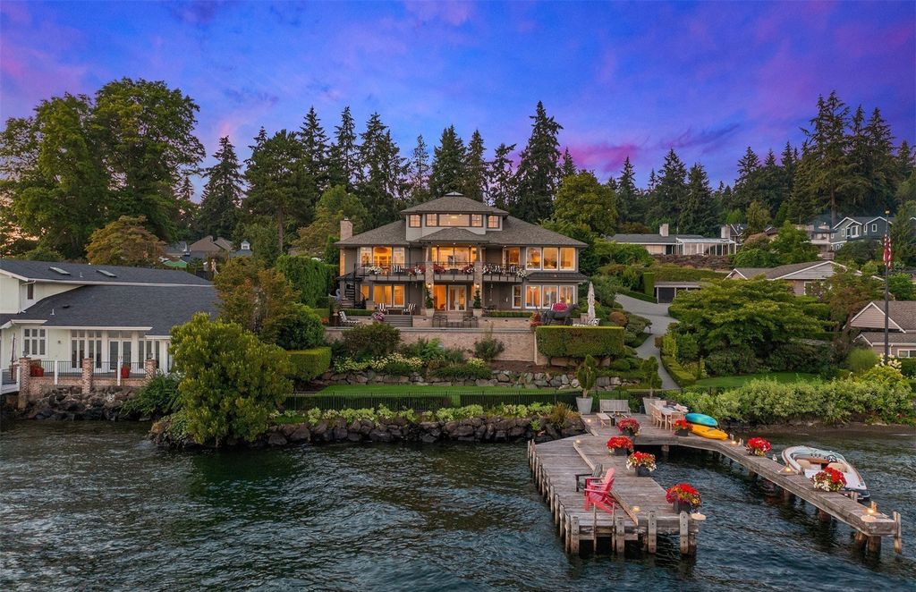 Experience the Epitome of Waterfront Luxury - $11.875 Million Private Gated Estate at Bellevue, Washington