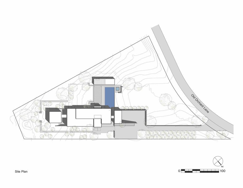 Old Orchard House, a Linear, Single Story Glass House by BMA Architect