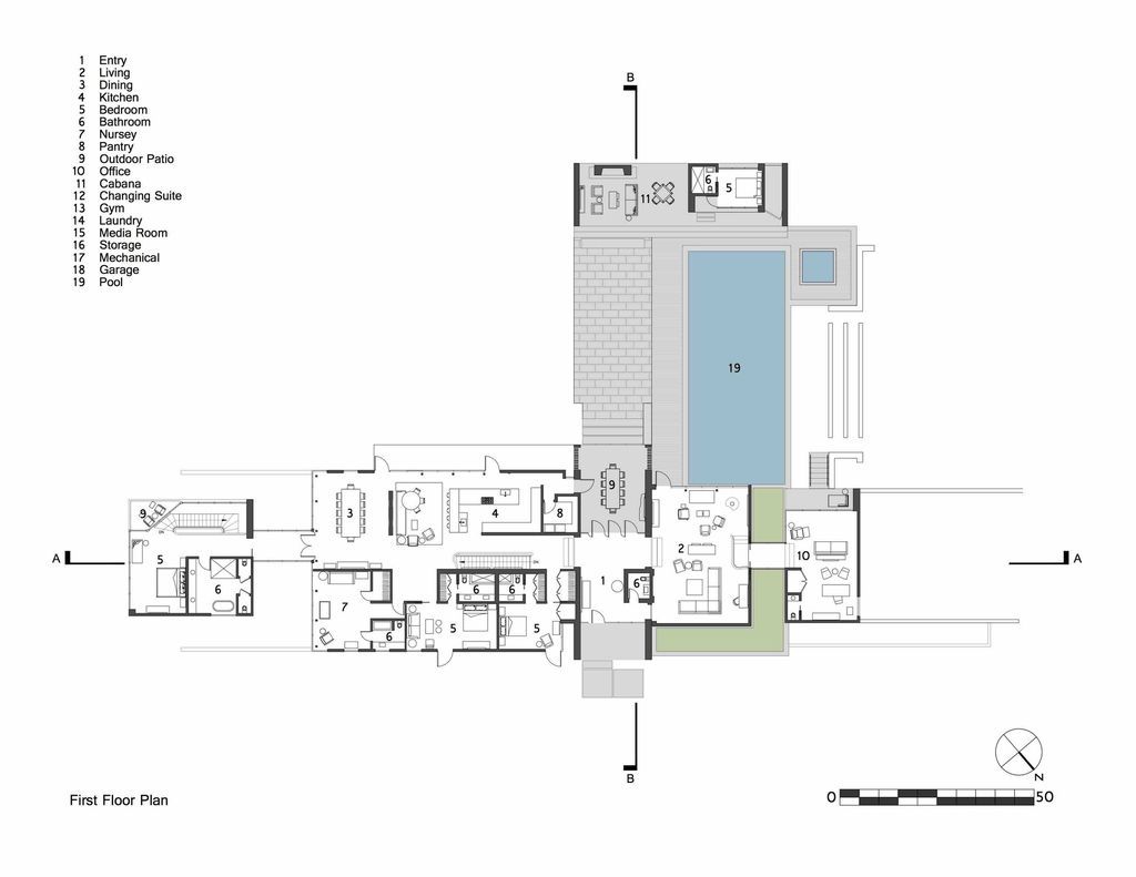 Old Orchard House, a Linear, Single Story Glass House by BMA Architect