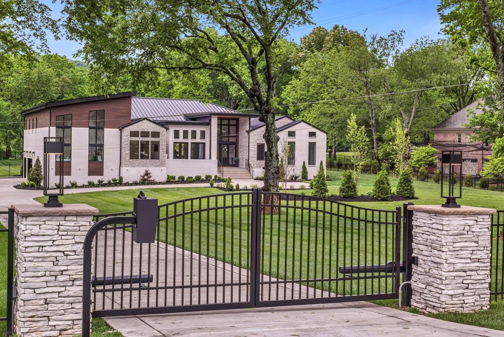 Secluded Oasis of Modern Living on Expansive 2.21 Acre Estate in Brentwood, Tennessee Priced at $5,299M
