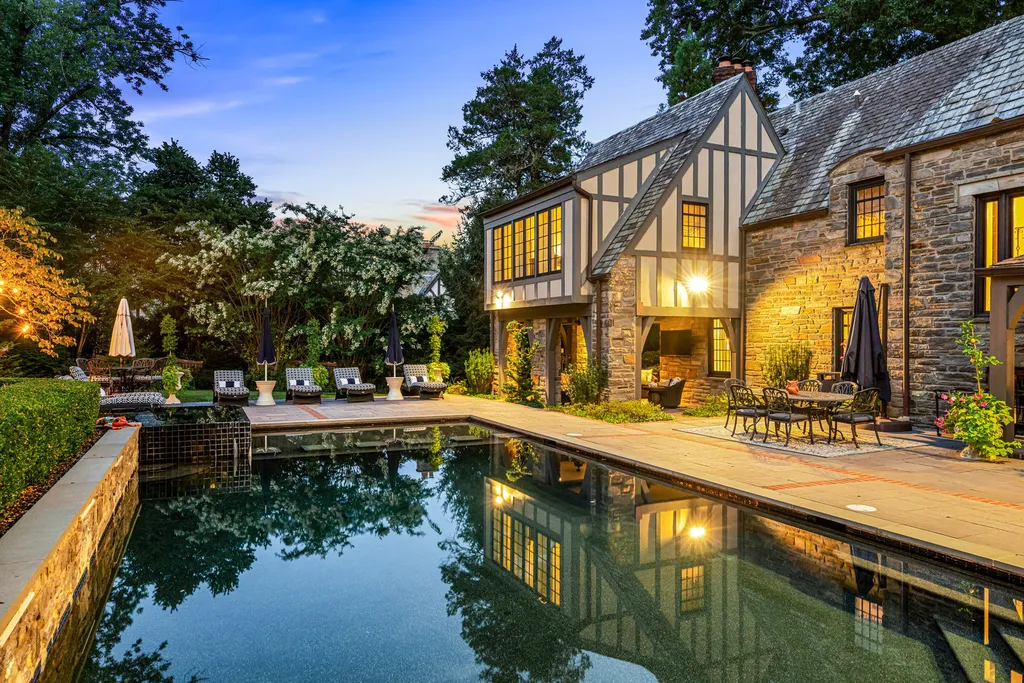 1 Blakeley Road Home in Haverford, Pennsylvania. Step into the elegance of the 1930s with this captivating residence nestled in the sought-after Merion Golf neighborhood. Meticulously renovated with sophistication, the home boasts beautiful materials, exquisite craftsmanship, and luminous designs throughout. 