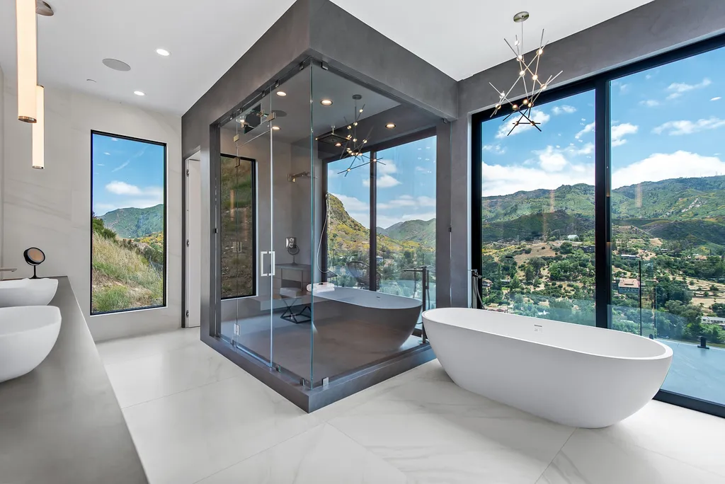 28888 Lake Vista Drive Home in Agoura Hills, California. Welcome to the exclusive ''Lake Vista Estate'' in Malibou Lake, offering a one-of-a-kind trophy masterpiece with breathtaking jet liner views unmatched in Southern California. This brand new European Contemporary home, designed by GoDesign21, features over 6500 square feet of luxurious living space on 3.41 acres of complete privacy in the Santa Monica mountains. 