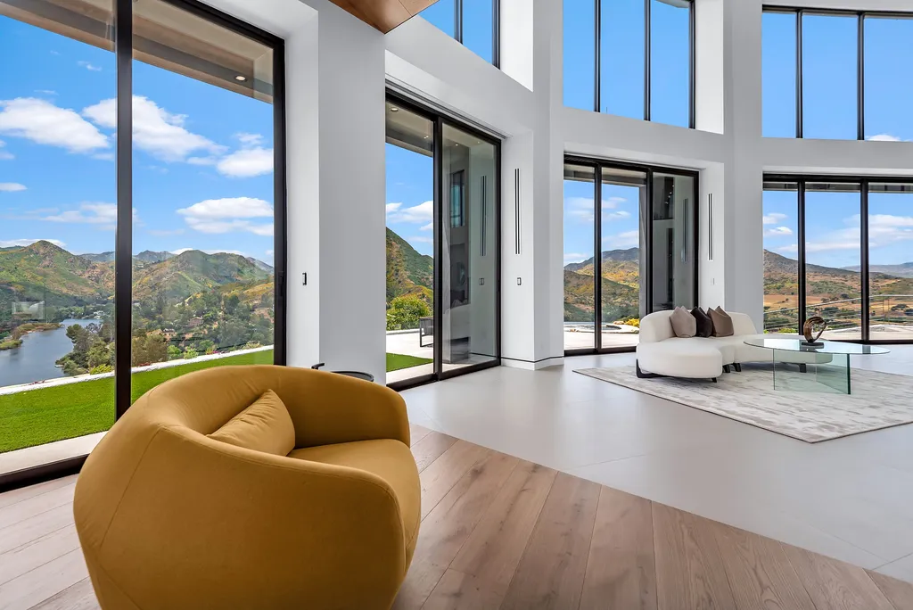 28888 Lake Vista Drive Home in Agoura Hills, California. Welcome to the exclusive ''Lake Vista Estate'' in Malibou Lake, offering a one-of-a-kind trophy masterpiece with breathtaking jet liner views unmatched in Southern California. This brand new European Contemporary home, designed by GoDesign21, features over 6500 square feet of luxurious living space on 3.41 acres of complete privacy in the Santa Monica mountains. 