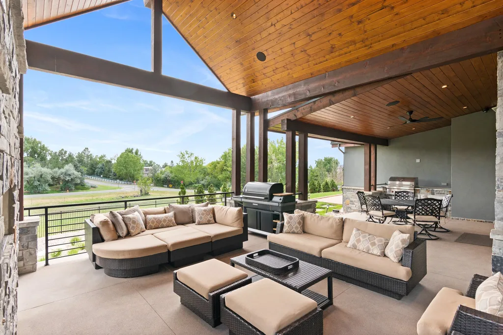 4480 S Holly Street Home in Cherry Hills Village, Colorado. Discover a masterpiece of modern luxury and sustainable living in Cherry Hills Village. This 2022-built home showcases the perfect blend of sophistication and Colorado charm, featuring geothermal heating, Tesla powerwalls, commercial solar panels, and advanced technology. 