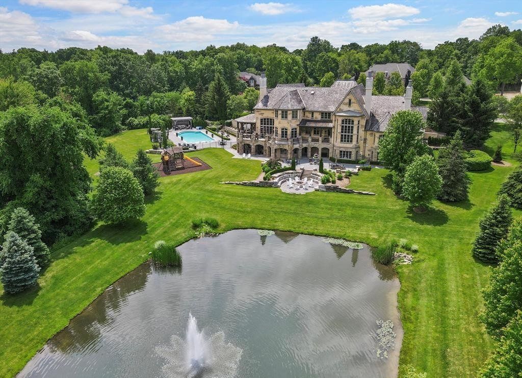 Captivating Entertainment Haven: Normandy French Tudor Estate on the Market for $6.999 Million in Michigan
