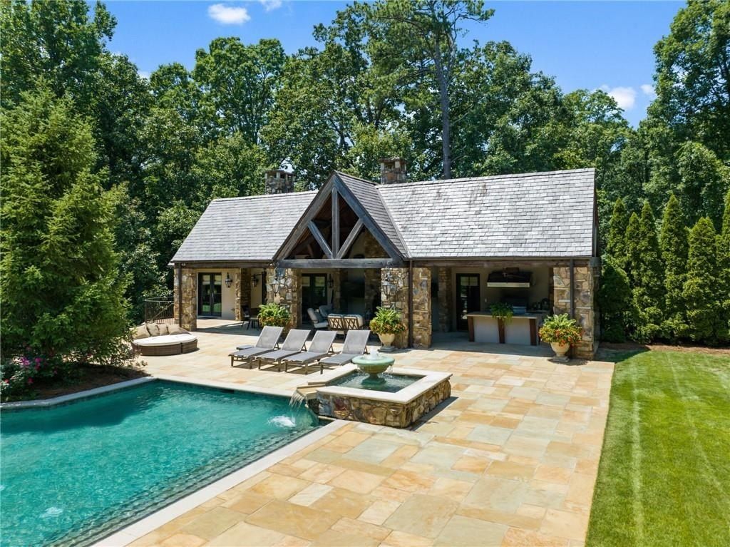 Sandy Springs Architectural Gem: Magnificent $12.995 Million Symmetrical Stone Masterpiece