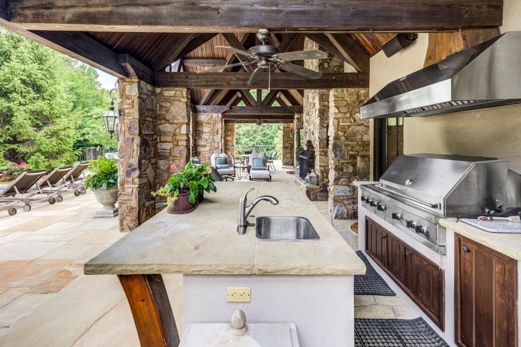 Sandy Springs Architectural Gem: Magnificent $12.995 Million Symmetrical Stone Masterpiece