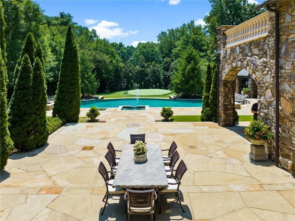Sandy Springs Architectural Gem: Magnificent $12.995 Million Symmetrical Stone Masterpiece