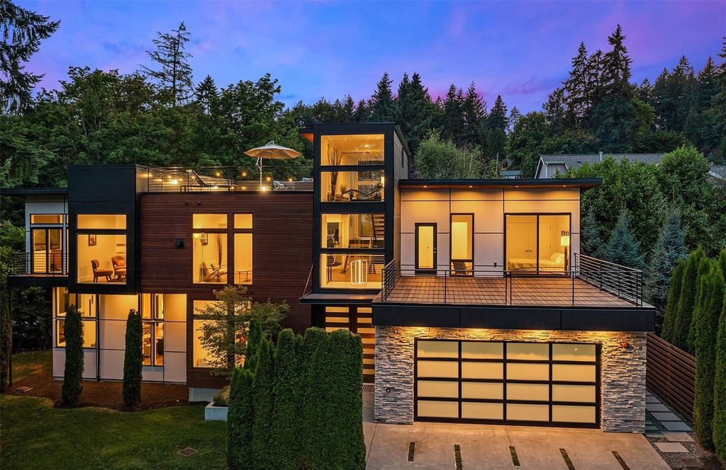 Tranquil Oasis: Contemporary Home on Mercer Island, Washington, Now Available for $3.85 Million