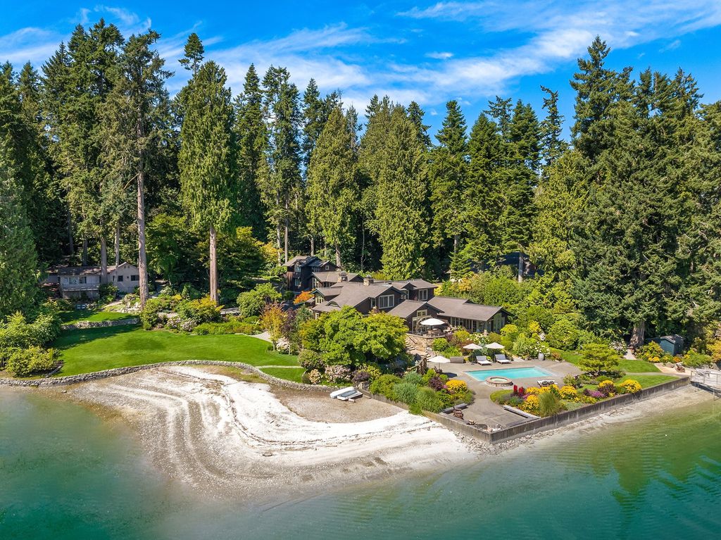Washington's Coastal Gem: Architectural Masterpiece on White Sand along Manzanita Bay Shoreline, Listed at $7.8 Million