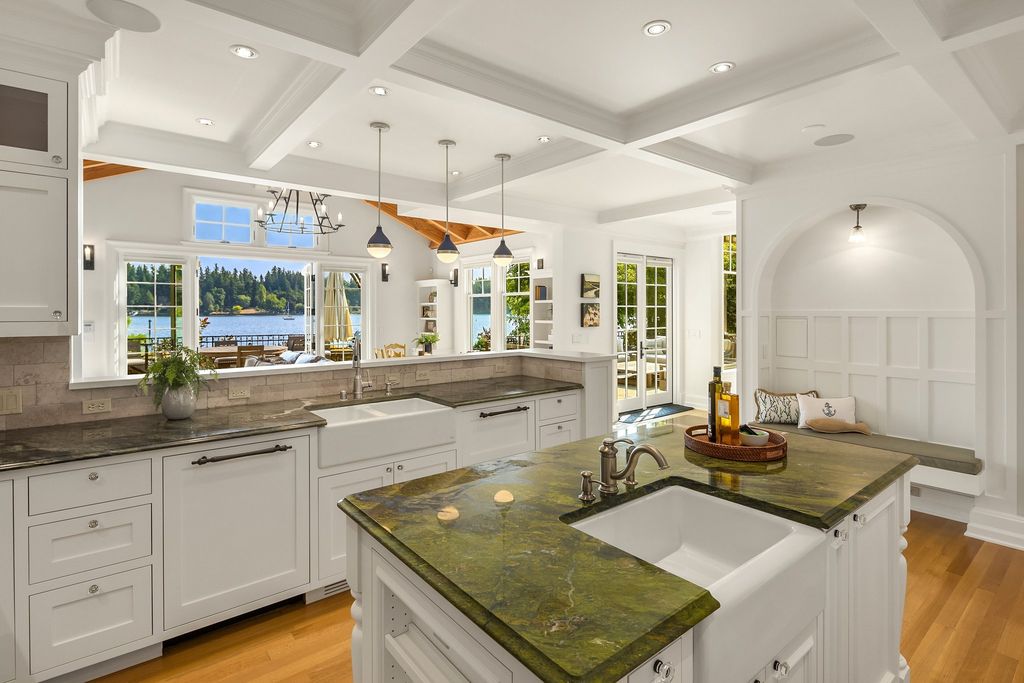 Washington's Coastal Gem: Architectural Masterpiece on White Sand along Manzanita Bay Shoreline, Listed at $7.8 Million