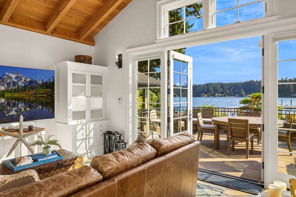 Washington's Coastal Gem: Architectural Masterpiece on White Sand along Manzanita Bay Shoreline, Listed at $7.8 Million