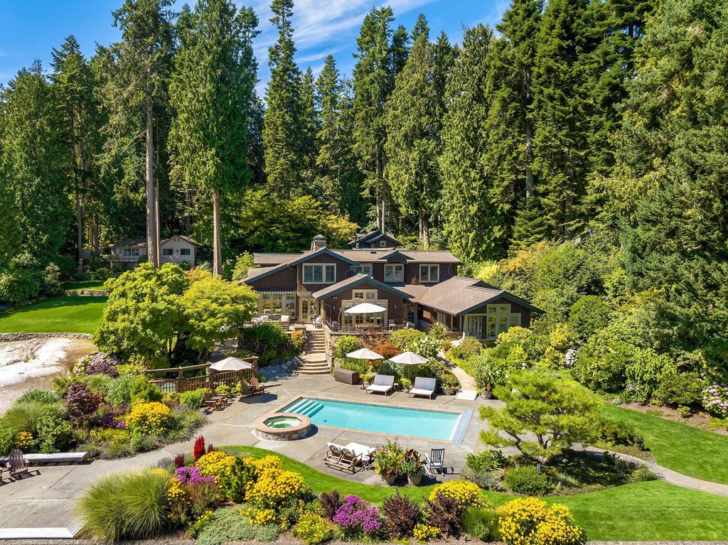 Washington's Coastal Gem: Architectural Masterpiece on White Sand along Manzanita Bay Shoreline, Listed at $7.8 Million