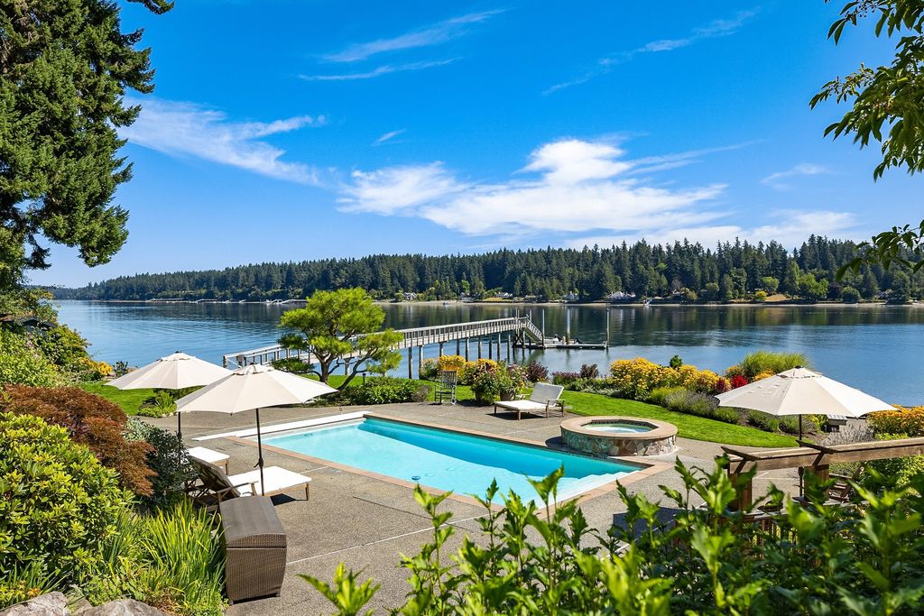 Washington's Coastal Gem: Architectural Masterpiece on White Sand along Manzanita Bay Shoreline, Listed at $7.8 Million