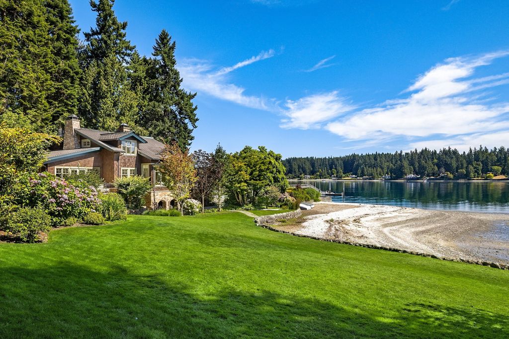 Washington's Coastal Gem: Architectural Masterpiece on White Sand along Manzanita Bay Shoreline, Listed at $7.8 Million