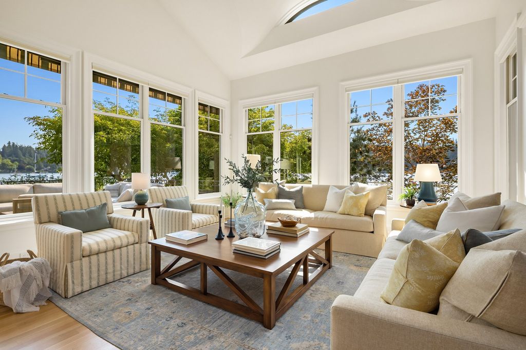 Washington's Coastal Gem: Architectural Masterpiece on White Sand along Manzanita Bay Shoreline, Listed at $7.8 Million