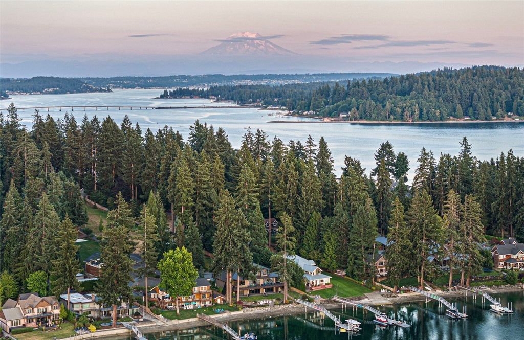Waterfront Haven with Private Dock and Mountain Views in Gig Harbor, Washington Priced at $5.95 Million