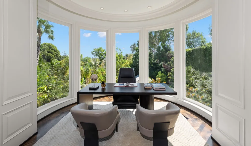 10250 West Sunset Boulevard Home in Los Angeles, California. Discover the epitome of luxury living at this meticulously reimagined Paul Williams designed estate in Holmby Hills, spanning approximately 2.8 acres. Comprising three structures with nearly 30,000 SF of living space, this world-class property offers unrivaled privacy, an expansive motor court, 14 bedrooms, 25 baths, and an array of amenities including a theater, game room, and a wellness-focused pool house. 