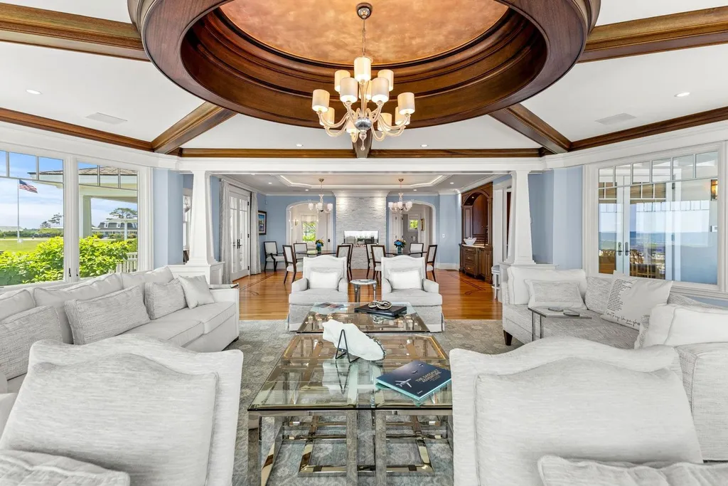 17 Straws Point Home in Rye, New Hampshire. Welcome to an extraordinary oceanfront estate located on the prestigious Straw's Point in Rye, New Hampshire—a property that defines opulence and luxury living. Situated at 17 Straw's Point, this magnificent residence boasts over 10,000 square feet of sheer grandeur. 