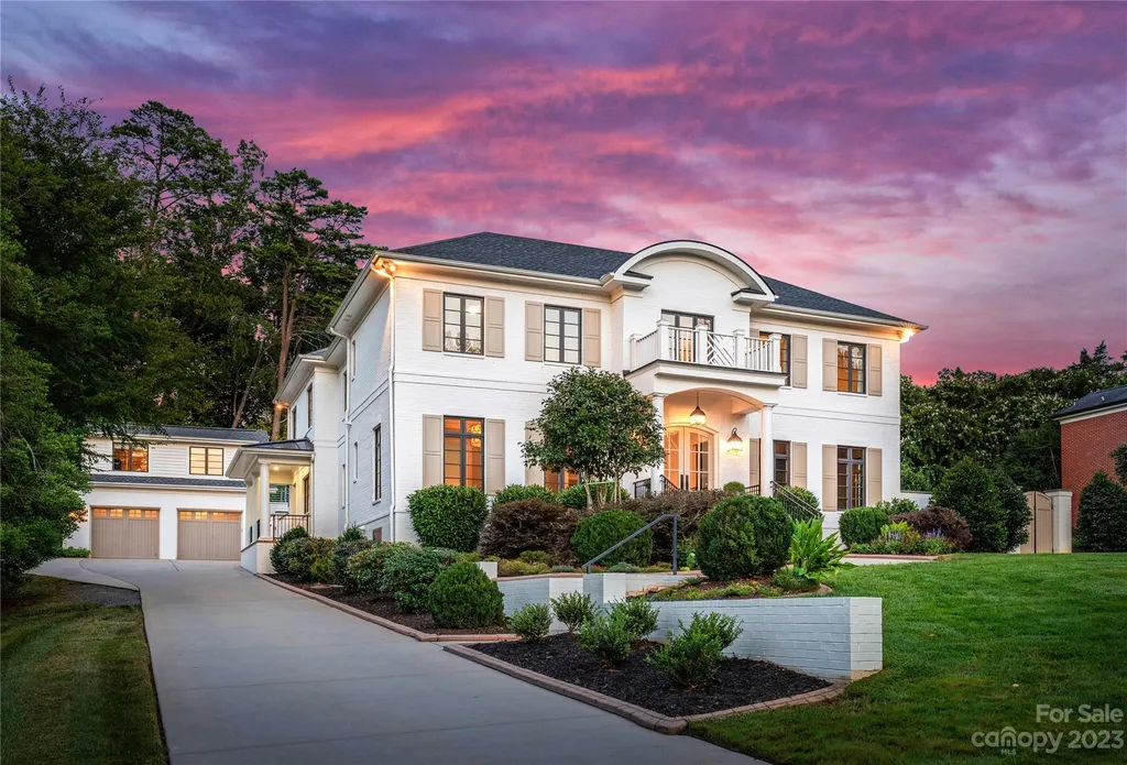 This stately transitional Myers Park home is situated on a large lot and features a spacious floor plan, a gourmet kitchen, a large pool with hot tub and water features, a newly built pool house with full bathroom, laundry, and outdoor patio with fireplace, and a newly built sport court that can act as a basketball court, pickleball court, volley ball, and tennis court. It is conveniently located to everything!