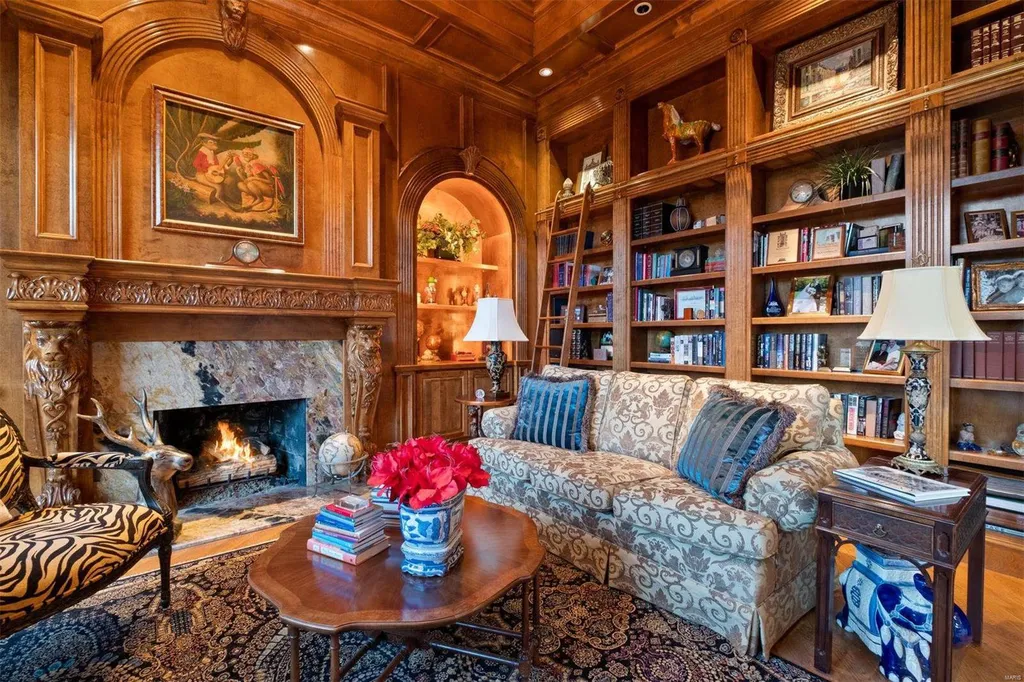 8 Lochinvar Drive Home in Saint Louis, Missouri. This stunning custom built home features a cascading waterfall, spacious living areas, and a finished lower level with every amenity. It is perfect for everyday living and entertaining.