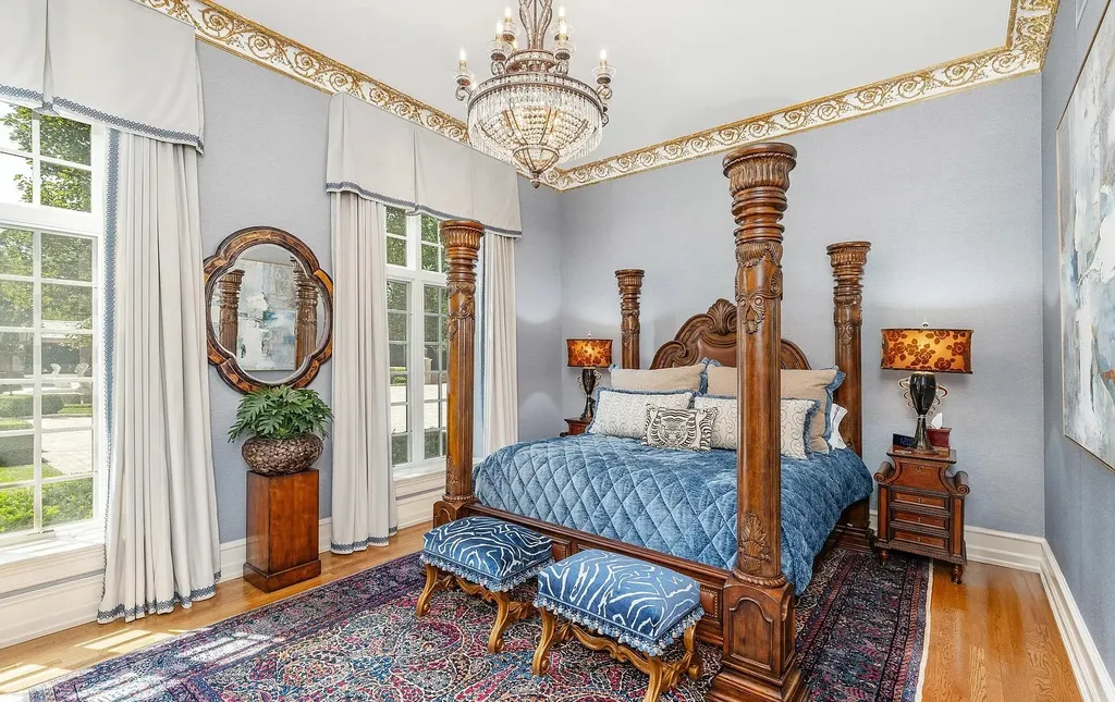 841 Merion Square Road Home in Gladwyne, Pennsylvania. This exceptional French Chateau estate, a rare gem designed by renowned architect F.L. Bissinger, awaits its new owner. Nestled on over 7 private and serene acres in prestigious Gladwyne, this regal compound is surrounded by meticulously manicured gardens, lush grounds, majestic fountains, and towering trees, offering an ambiance of unparalleled grandeur.