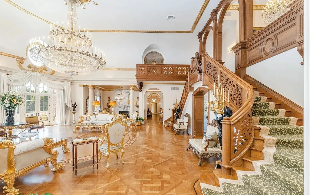 841 Merion Square Road Home in Gladwyne, Pennsylvania. This exceptional French Chateau estate, a rare gem designed by renowned architect F.L. Bissinger, awaits its new owner. Nestled on over 7 private and serene acres in prestigious Gladwyne, this regal compound is surrounded by meticulously manicured gardens, lush grounds, majestic fountains, and towering trees, offering an ambiance of unparalleled grandeur.