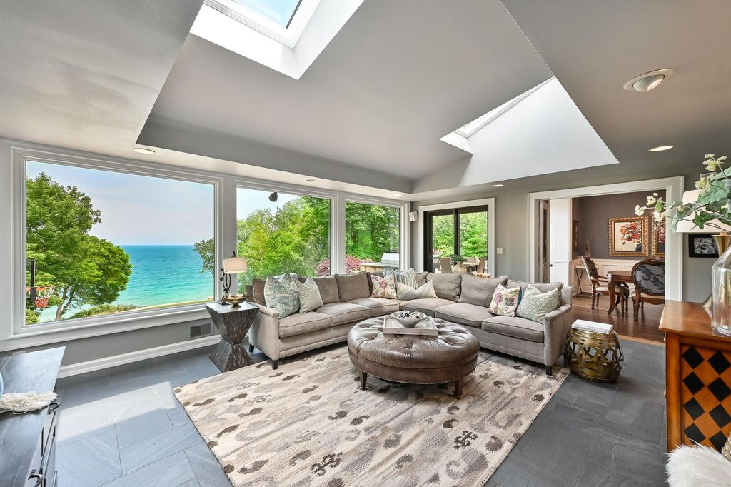 Enchanting Tudor-Style Residence with Breathtaking Lake Michigan Views in Wisconsin for $2.95 Million
