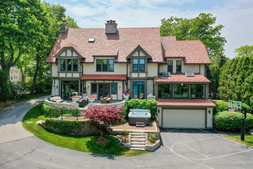 Enchanting Tudor-Style Residence with Breathtaking Lake Michigan Views in Wisconsin for $2.95 Million