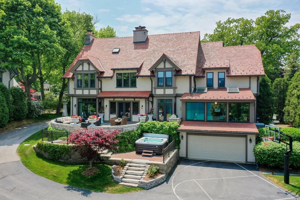 Enchanting Tudor-Style Residence with Breathtaking Lake Michigan Views in Wisconsin for $2.95 Million