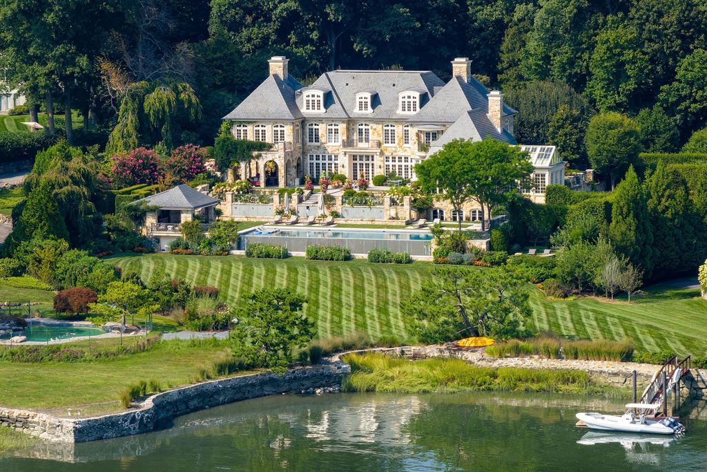 Exquisite $47.5 Million Waterfront French Manor in Exclusive Mead Point, Greenwich, Connecticut