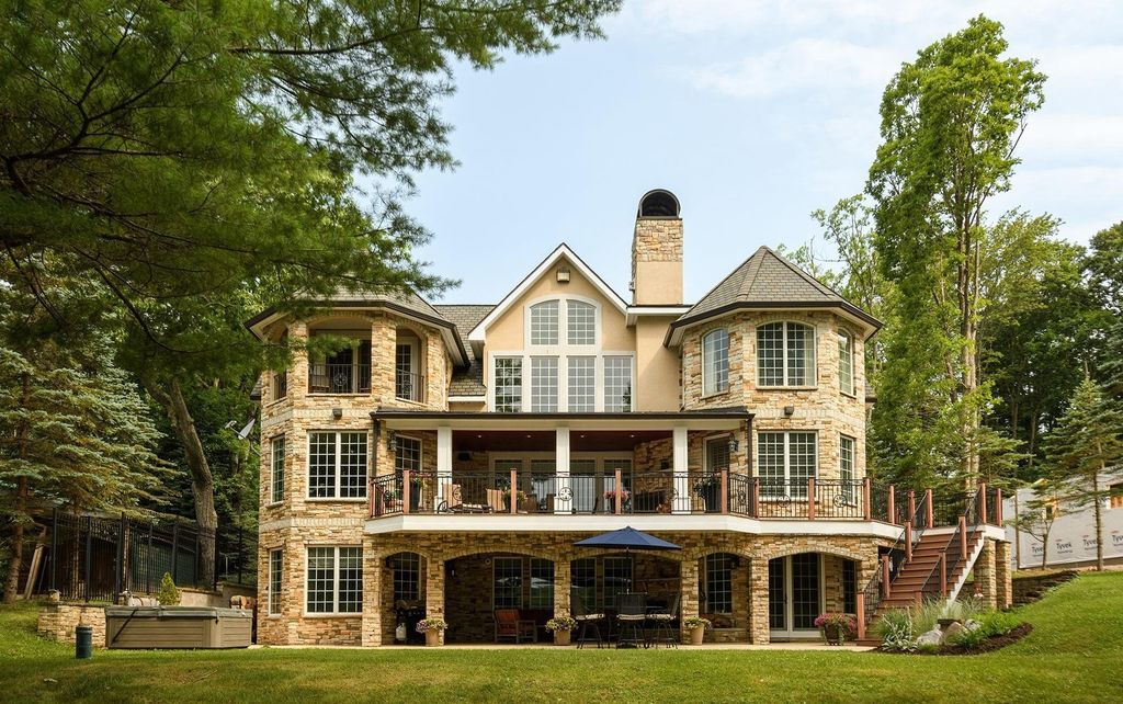 Extraordinary Lakefront Luxury: Stunning Stone and Stucco Home in Oakland, Maryland Offered at $3.95 Million