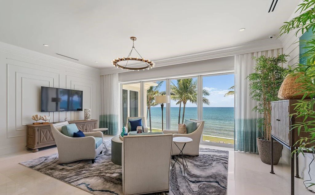 Nestled between the majestic Atlantic Ocean and the tranquil Intracoastal Waterway lies the extraordinary ''Villa Oceano Azul.'' This stunning estate is located in the prestigious estate section of Manalapan, Florida, and embodies the epitome of luxury living.