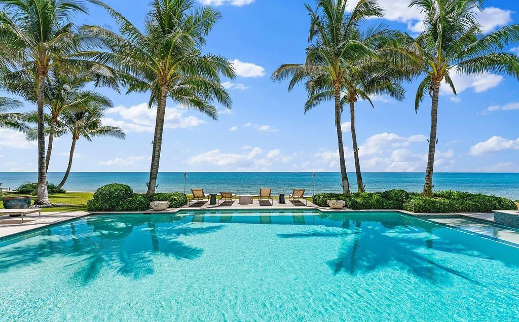 Nestled between the majestic Atlantic Ocean and the tranquil Intracoastal Waterway lies the extraordinary ''Villa Oceano Azul.'' This stunning estate is located in the prestigious estate section of Manalapan, Florida, and embodies the epitome of luxury living.