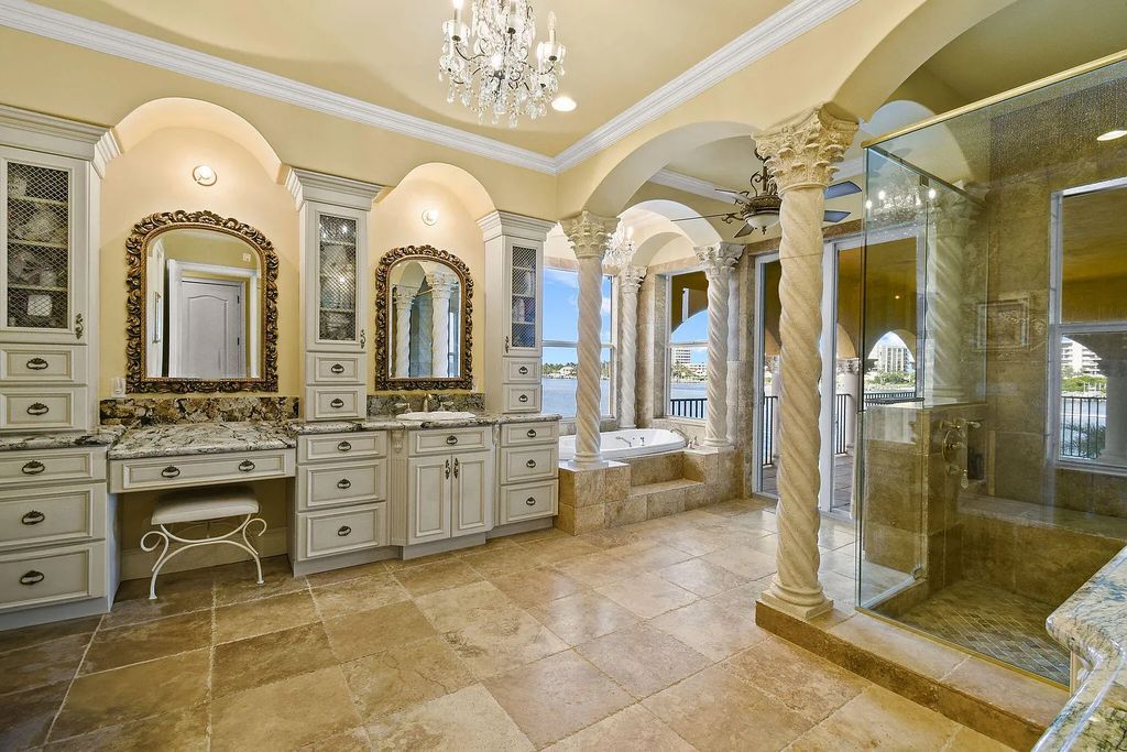Discover unparalleled waterfront living at 19709 Harbor Road, Jupiter, Florida. This exquisite 3-bedroom, 4-bathroom estate, spanning 5,319 square feet on a 0.37-acre lot, presents breathtaking Intracoastal Waterway views.