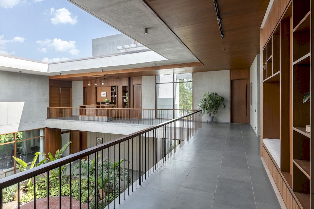 The Monolithic House Features Open & Green Spaces by MODO Designs