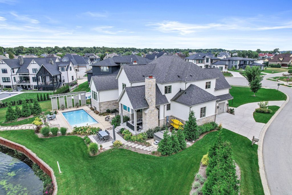 Waterfront Home with Impressive Thoughtful Layout in McCordsville, Indiana for $2.295 Million