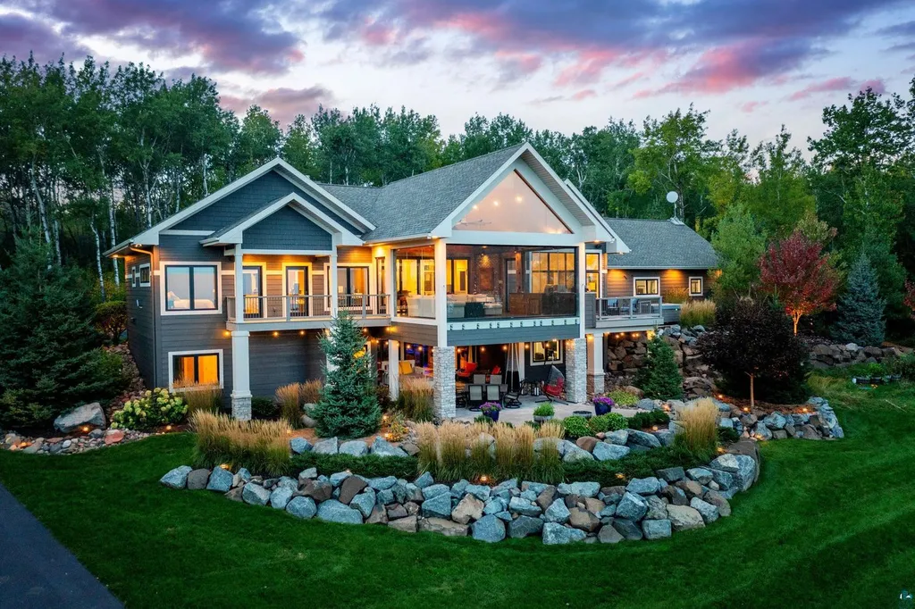 . 123 Montauk Lane Home in Duluth, MinnesotaDiscover your dream home on 3 acres in Duluth with this unique 5+ bedroom, 5 bath custom oasis. Meticulously crafted with imported materials and top-of-the-line features, including lake views from almost every room, a gourmet kitchen, a megardeck addition, and more.