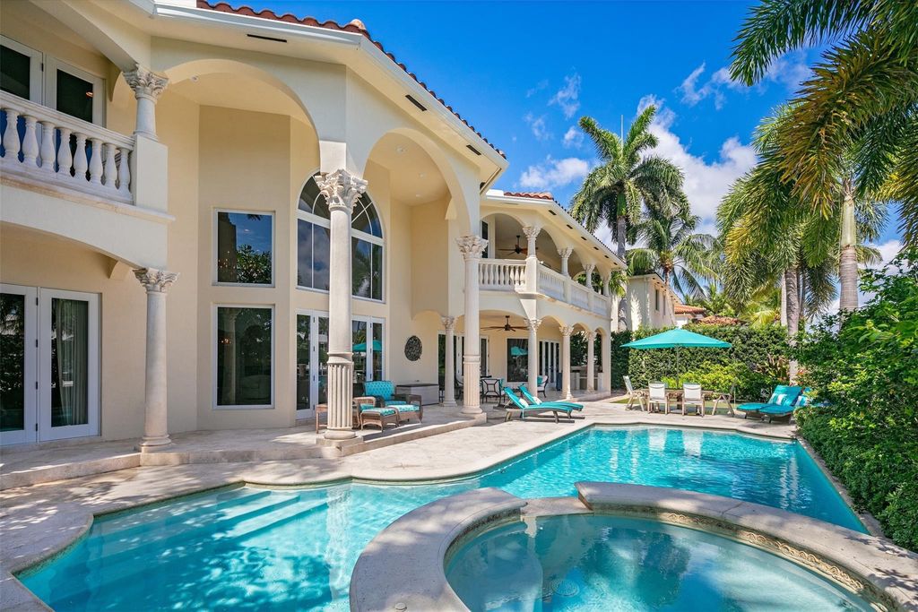 Discover the epitome of waterfront luxury living at 2521 Mercedes Dr, Fort Lauderdale, FL. Nestled in the prestigious Harbor Beach gated community, this 7-bed, 8-bath estate boasts 7,484 square feet of exquisite design.