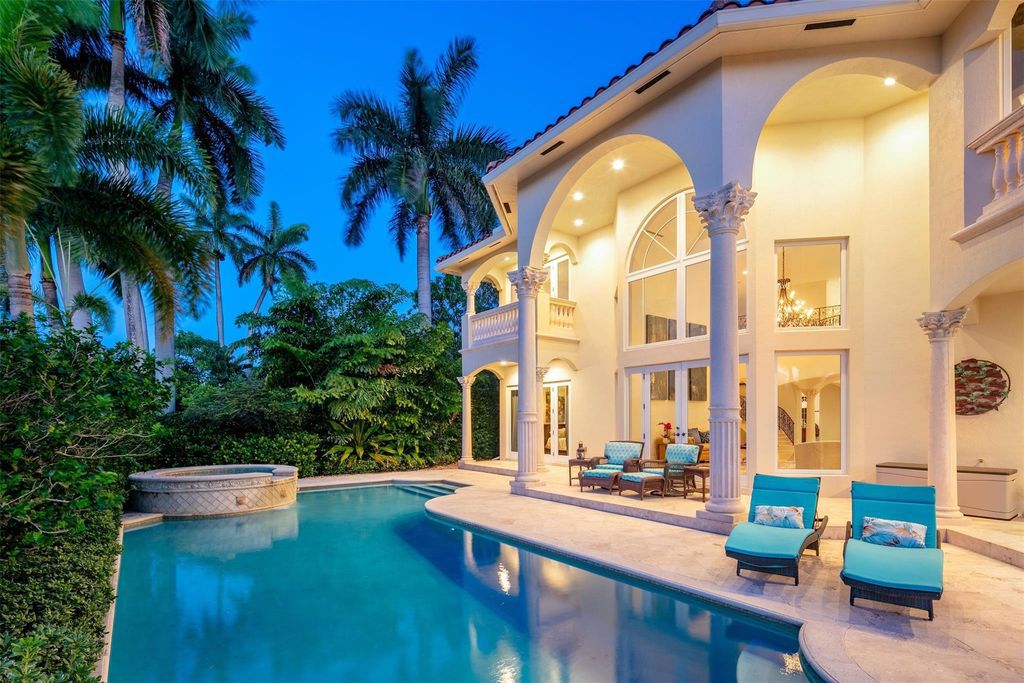 Discover the epitome of waterfront luxury living at 2521 Mercedes Dr, Fort Lauderdale, FL. Nestled in the prestigious Harbor Beach gated community, this 7-bed, 8-bath estate boasts 7,484 square feet of exquisite design.