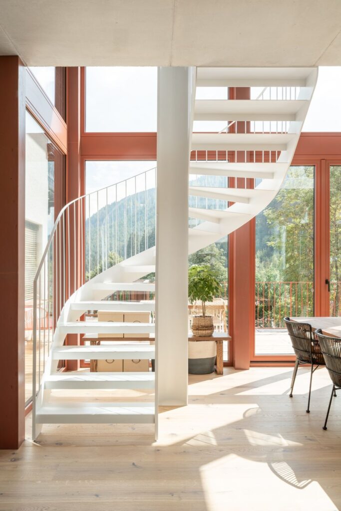 House Schmitten A Vibrantly Red Alpine Chalet by Steiner Architecture 15