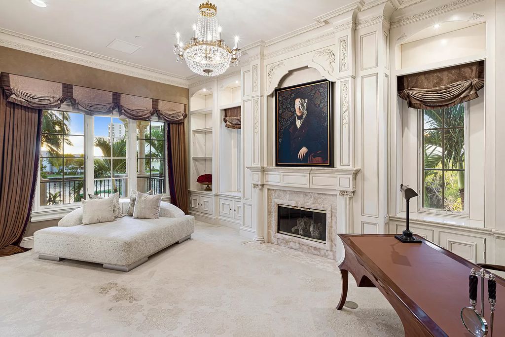 Nestled on a prime 1.06-acre waterfront estate at 5001 Egret Point Circle, Boca Raton, this Italianate marvel in The Sanctuary presents 8 bedrooms, 14 baths, and 14,848 square feet of opulent living space, meticulously crafted in 2005.