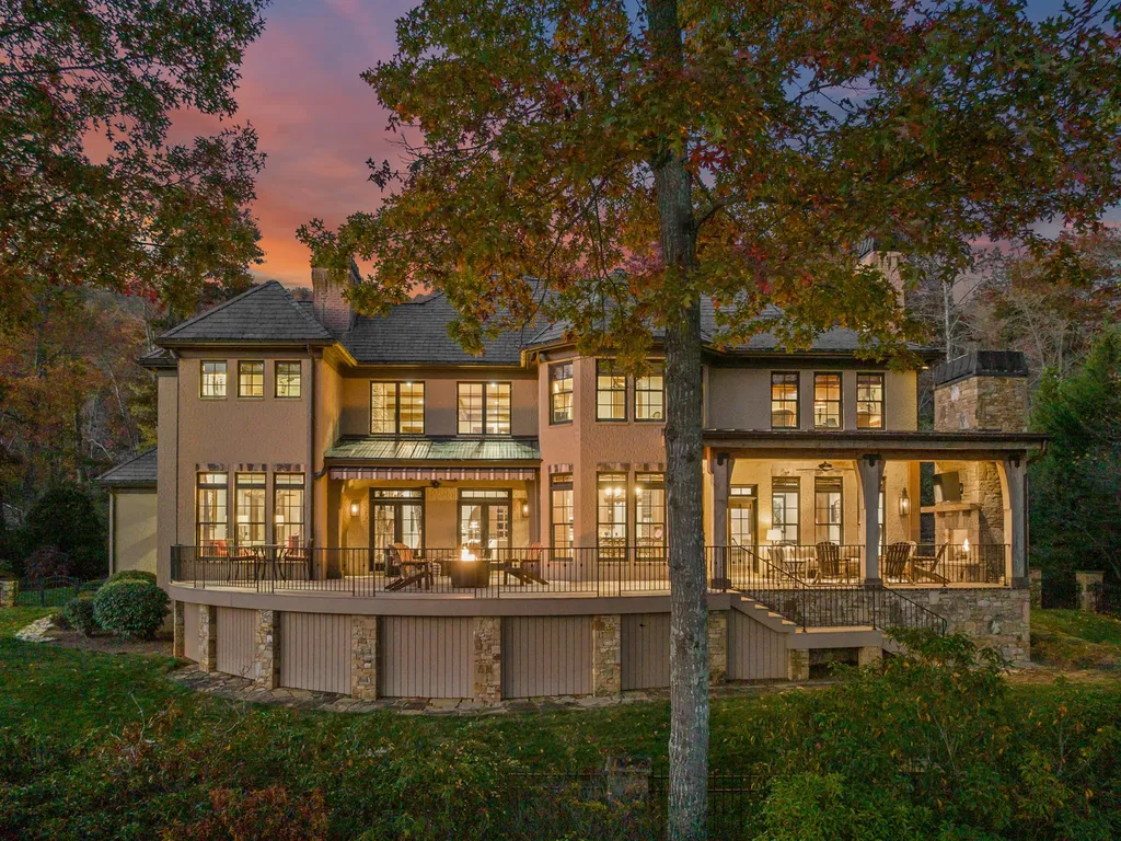 1987 White Tree Trail Home in Arden, North Carolina. Step into luxury living at this exceptional estate home overlooking the signature golf hole at The Cliffs of Walnut Cove. With old-world charm, meticulous details, and stunning mountain views, this residence offers a perfect blend of elegance and golf course living. Indulge in a gourmet kitchen, unique dining experiences, and a serene primary suite.
