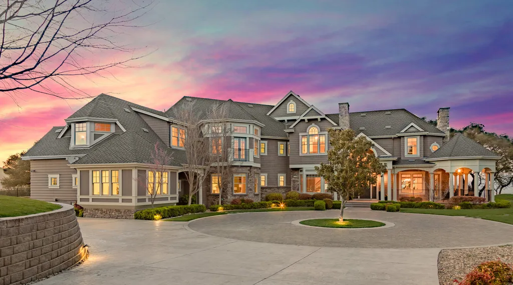 9767 Santos Ranch Road Home in Pleasanton, California. Experience the epitome of wine country living in this 4700+ SF luxury residence by Prodigy Real Estate. Boasting 4 bedrooms, 5 bathrooms, an office, and impeccable craftsmanship, this home offers a thoughtfully designed floor plan, soaring ceilings, and expansive windows to capture panoramic views. 