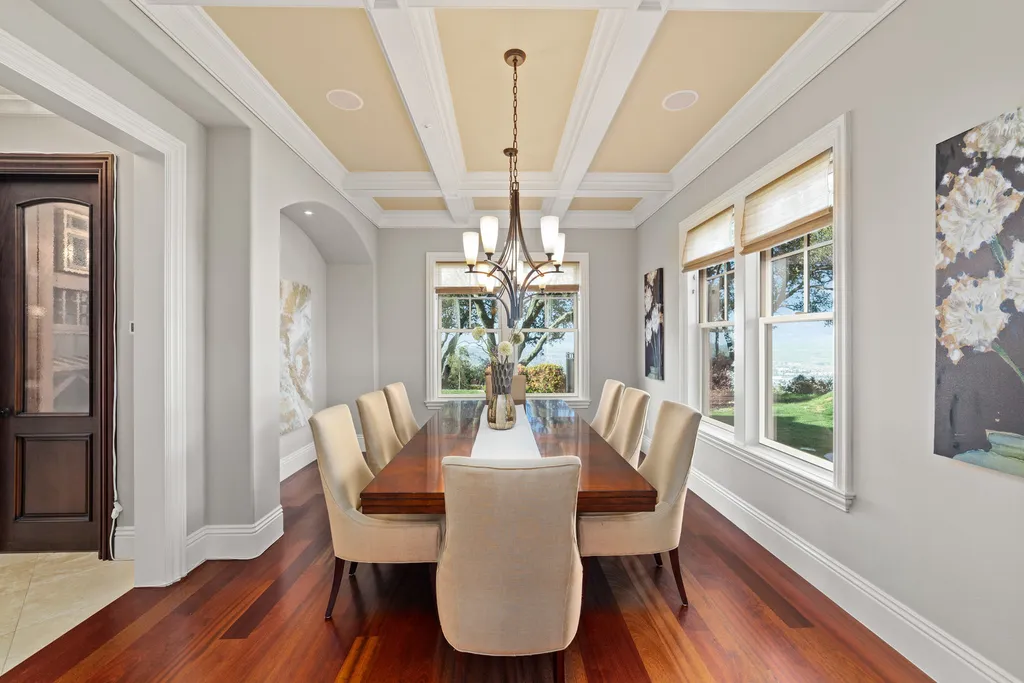 9767 Santos Ranch Road Home in Pleasanton, California. Experience the epitome of wine country living in this 4700+ SF luxury residence by Prodigy Real Estate. Boasting 4 bedrooms, 5 bathrooms, an office, and impeccable craftsmanship, this home offers a thoughtfully designed floor plan, soaring ceilings, and expansive windows to capture panoramic views. 