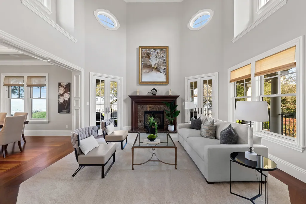 9767 Santos Ranch Road Home in Pleasanton, California. Experience the epitome of wine country living in this 4700+ SF luxury residence by Prodigy Real Estate. Boasting 4 bedrooms, 5 bathrooms, an office, and impeccable craftsmanship, this home offers a thoughtfully designed floor plan, soaring ceilings, and expansive windows to capture panoramic views. 