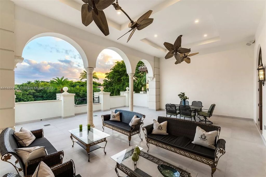 Indulge in the pinnacle of waterfront luxury at 150 Edgewater Drive, Coral Gables. This Mediterranean-style estate, nestled on prestigious Edgewater Drive, boasts 180 feet of deep-water frontage, an 80-foot inlet slip, and direct bay access - a paradise for boating enthusiasts.
