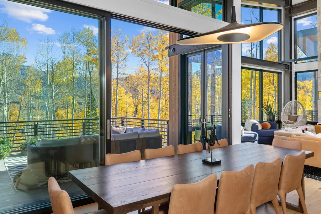 110 Highlands Way Home in Mountain Village, Colorado. Discover the epitome of mountain living in this 5-bedroom, 7.5-bathroom luxury home with direct ski-in/ski-out access via the Galloping Goose trail. Recently constructed, this mountain modern retreat offers breathtaking San Sophia mountain views, an open-concept design, and high-end finishes. 