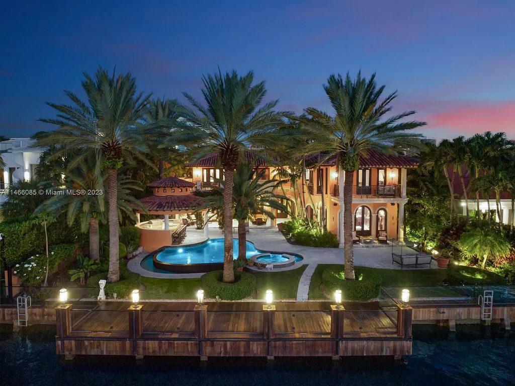 Experience the epitome of Mediterranean luxury at 230 Bal Bay Dr, an exclusive waterfront estate in Bal Harbour Village. Crafted by the esteemed Alexander Group, this custom-built masterpiece boasts exquisite details like custom millwork, Jerusalem stone flooring, and marble accents throughout.